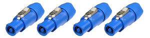 (4 PACK) NEUTRIK NAC3FCA 20A POWERCON (BLUE) Power In Locking Cable Mount