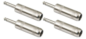 (4 Pack) Switchcraft 184L Large 45" Opening 1/4" Mono Cable Mount Plug Solder  .