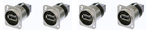 4 Genuine Neutrik NAUSB-W Chassis Panel Mount Reversible USB Data Gender Changer
