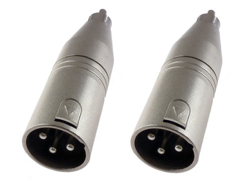 (2 Pack) Brand New ProCraft PC-TE010 Male XLR 3 Pin to Male RCA Adapter Plug