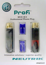 (One Pair) Neutrik NF2C-B/2  PROFI Phono RCA Plugs  Marked Red and Black