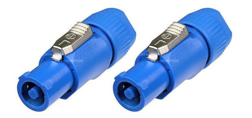 (2 PACK) NEUTRIK NAC3FCA 20A POWERCON (BLUE) Power In Locking Cable Mount