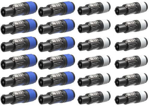 (Pairs) Neutrik NAC3FXXA-W-L (IN) & NAC3XXB-W-L (OUT) 20A Locking AC PowerCon Cable Connectors Kit