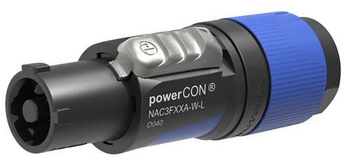 NEUTRIK NAC3FXXA-W-L 20A POWERCON (BLUE) Power In Locking Cable Mount