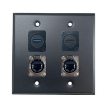 PROCRAFT DPL-4X-VAR 2 Gang Stainless Pro Audio Installation Wall Plate Loaded, Made in the USA