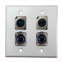 PROCRAFT DPL-4X-VAR 2 Gang Stainless Pro Audio Installation Wall Plate Loaded, Made in the USA