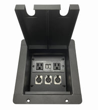PROCRAFT MINI 2 HOLE LID FEED-THRU RECESSED Stage Pocket/Floor Box w/ 1) WIRED AC 3) XLR FEMALE