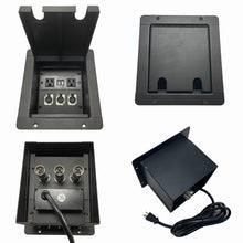PROCRAFT MINI 2 HOLE LID FEED-THRU RECESSED Stage Pocket/Floor Box w/ 1) WIRED AC 3) XLR FEMALE