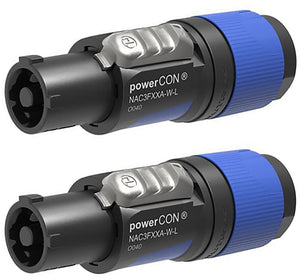 NEUTRIK NAC3FXXA-W-L 20A POWERCON (BLUE) Power In Locking Cable Mount