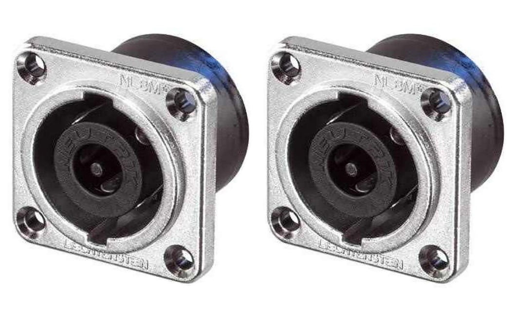 2 NEUTRIK NL8MPRXX SPEAKON 8-POLE Panel Mount Speaker Connector - Nickel