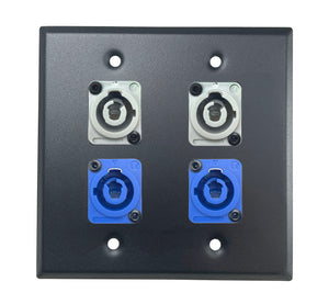 PROCRAFT DPL-4X-VAR 2 Gang Stainless Pro Audio Installation Wall Plate Loaded, Made in the USA