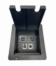 PROCRAFT MINI 2 HOLE LID FEED-THRU RECESSED Stage Pocket/Floor Box w/ 1) WIRED AC 1) XLR FEMALE 1 RJ45