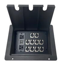 PROCRAFT LARGE 3 HOLE LID FEED-THRU RECESSED Stage Pocket/Floor Box w/ 1) WIRED AC 10) XLR FEMALE