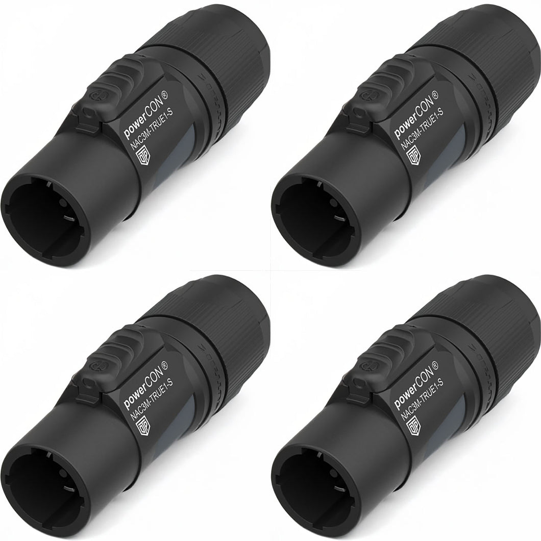 4 Pack NEUTRIK NAC3M-TRUE1-S 20A True1 Power IN Locking Cable Mount