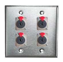 PROCRAFT DPL-4X-VAR 2 Gang Stainless Pro Audio Installation Wall Plate Loaded, Made in the USA