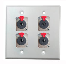 PROCRAFT DPL-4X-VAR 2 Gang Stainless Pro Audio Installation Wall Plate Loaded, Made in the USA