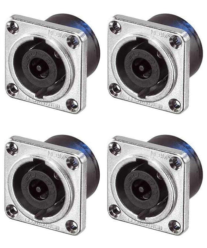 4 NEUTRIK NL8MPRXX SPEAKON 8-POLE Panel Mount Speaker Connector - Nickel