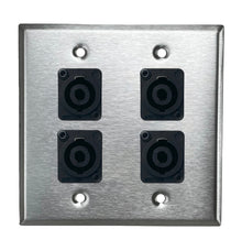 PROCRAFT DPL-4X-VAR 2 Gang Stainless Pro Audio Installation Wall Plate Loaded, Made in the USA