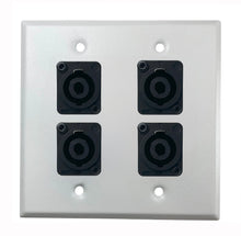 PROCRAFT DPL-4X-VAR 2 Gang Stainless Pro Audio Installation Wall Plate Loaded, Made in the USA