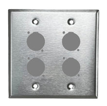 PROCRAFT DPL-4X-VAR 2 Gang Stainless Pro Audio Installation Wall Plate Loaded, Made in the USA