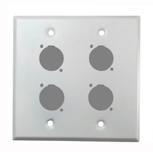PROCRAFT DPL-4X-VAR 2 Gang Stainless Pro Audio Installation Wall Plate Loaded, Made in the USA