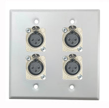PROCRAFT DPL-4X-VAR 2 Gang Stainless Pro Audio Installation Wall Plate Loaded, Made in the USA