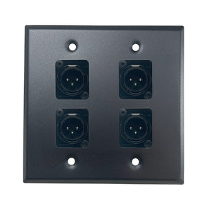 PROCRAFT DPL-4X-VAR 2 Gang Stainless Pro Audio Installation Wall Plate Loaded, Made in the USA