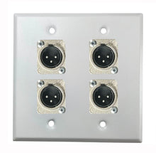 PROCRAFT DPL-4X-VAR 2 Gang Stainless Pro Audio Installation Wall Plate Loaded, Made in the USA