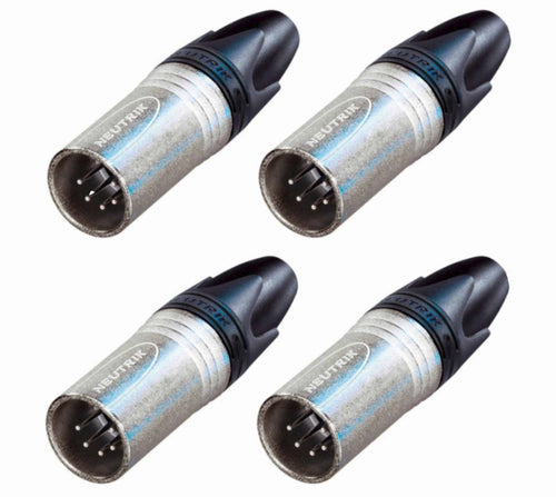4 Neutrik NC5MXX 5 Pin DMX Plug Lighting Male XLR Cable Connector Nickel/Silver