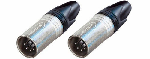 2 Neutrik NC5MXX 5 Pin DMX Lighting Plug Male XLR Cable Connector Nickel/Silver