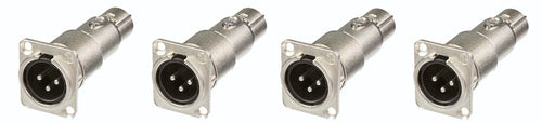 4 Neutrik NA3MDF 3 Pin Mic XLR Male to Female Adapter Feed / Pass Thru Converter