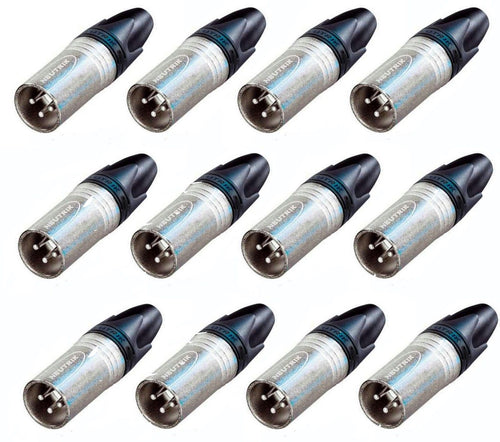 (12 PACK) NEUTRIK NC3MXX 3-Pin XLR Male Cable Mount Connector - Nickel Shell