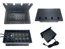 PROCRAFT JUMBO 4 HOLE LID FEED-THRU RECESSED Stage Pocket/Floor Box w/ 2) WIRED AC 8) XLR Female