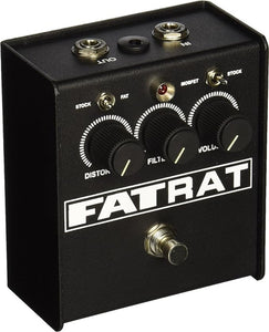 Pro Co FATRAT Distortion/Fuzz/Overdrive Effects Pedal w/ Selectable MOSFET Clipping and Thick Boost Distortion & 1 FREE StageMASTER SEGLL-06 6" Right Angle to Right Angle Patch Cable