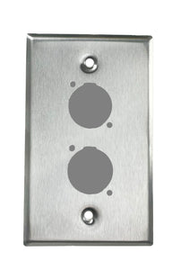 Stainless PROCRAFT SPL-2X-ST-VAR 1 Gang Stainless Pro Audio Installation Wall Plate Loaded, Made in the USA