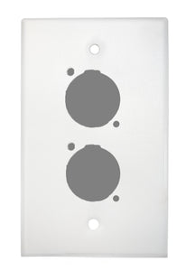 White PROCRAFT SPL-2X-WH-VAR 1 Gang Stainless Pro Audio Installation Wall Plate Loaded, Made in the USA