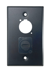Black PROCRAFT SPL-2X-BK-VAR 1 Gang Stainless Pro Audio Installation Wall Plate Loaded, Made in the USA