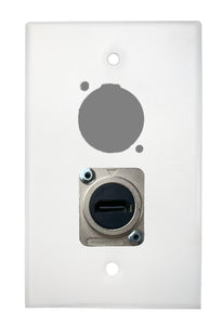 White PROCRAFT SPL-2X-WH-VAR 1 Gang Stainless Pro Audio Installation Wall Plate Loaded, Made in the USA
