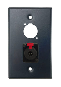 Black PROCRAFT SPL-2X-BK-VAR 1 Gang Stainless Pro Audio Installation Wall Plate Loaded, Made in the USA