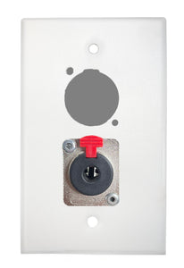 White PROCRAFT SPL-2X-WH-VAR 1 Gang Stainless Pro Audio Installation Wall Plate Loaded, Made in the USA
