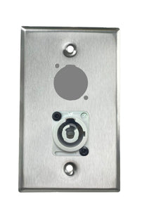 Stainless PROCRAFT SPL-2X-ST-VAR 1 Gang Stainless Pro Audio Installation Wall Plate Loaded, Made in the USA