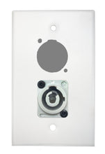 White PROCRAFT SPL-2X-WH-VAR 1 Gang Stainless Pro Audio Installation Wall Plate Loaded, Made in the USA