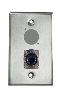 Stainless PROCRAFT SPL-2X-ST-VAR 1 Gang Stainless Pro Audio Installation Wall Plate Loaded, Made in the USA