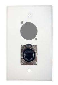 White PROCRAFT SPL-2X-WH-VAR 1 Gang Stainless Pro Audio Installation Wall Plate Loaded, Made in the USA