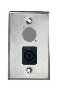 Stainless PROCRAFT SPL-2X-ST-VAR 1 Gang Stainless Pro Audio Installation Wall Plate Loaded, Made in the USA