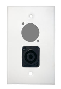 White PROCRAFT SPL-2X-WH-VAR 1 Gang Stainless Pro Audio Installation Wall Plate Loaded, Made in the USA