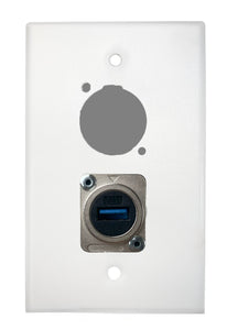White PROCRAFT SPL-2X-WH-VAR 1 Gang Stainless Pro Audio Installation Wall Plate Loaded, Made in the USA