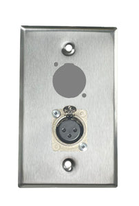 Stainless PROCRAFT SPL-2X-ST-VAR 1 Gang Stainless Pro Audio Installation Wall Plate Loaded, Made in the USA