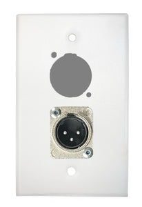 White PROCRAFT SPL-2X-WH-VAR 1 Gang Stainless Pro Audio Installation Wall Plate Loaded, Made in the USA
