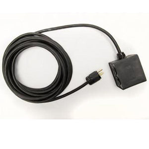 USA Made Rubber Quad Duplex Box w/ 4 AC Outlets - 12/3 Hardwired Power Extension Cable, Choose Your Desired Length